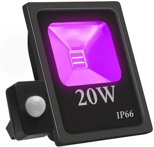 Miniatura 10 de Luz de inundación UV, luz negra LED UV XUNATA con sensor de movimiento, CA 85-265V de alta potencia 10W luz negra impermeable para suministros