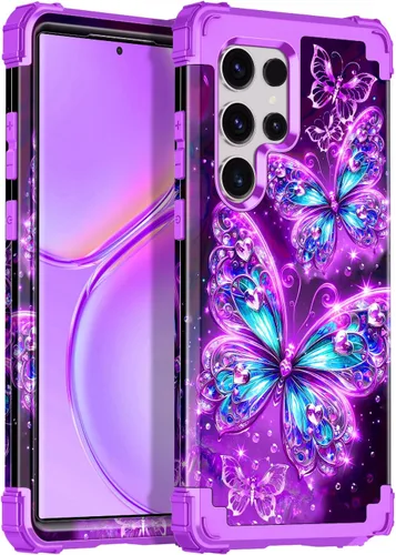 Miniatura 12 de Casetego Funda compatible con Galaxy S21 5G, tres capas, resistente, a prueba de golpes, protección completa, policarbonato duro y TPU suave