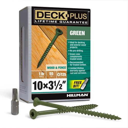 Miniatura 46 de Deck Plus Tornillos para valla y madera exterior con revestimiento epoxi de 3 pulgadas #10 x 3 Torx/Star Drive Incluido, rosca gruesa, tornillo
