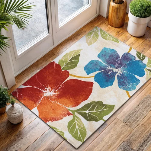 Miniatura 24 de CAMILSON Solana - Alfombra moderna con diseño floral de 2 x 3 pies, antideslizante y parte trasera de goma, negro - flores grises, alfombra