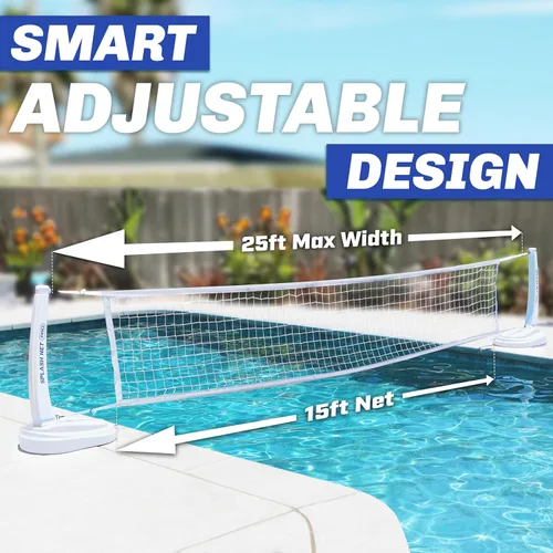 Miniatura 4 de Red de voleibol para piscina GoSports Splash Net PRO - Rojo, blanco o azul - Incluye 2 balones de voleibol de agua y bomba