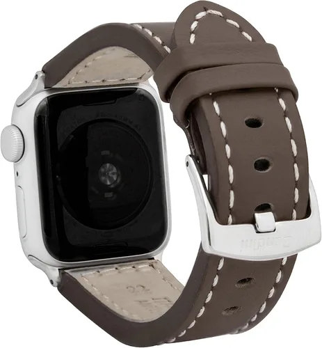 Miniatura 30 de Bandini Correa de cuero para hombre para Apple Watch de 1.732 in 1.772 in 1.654 in 1.614 in 1.575 in 1.496 in 1.929 in y Ultra, correa de iWatch
