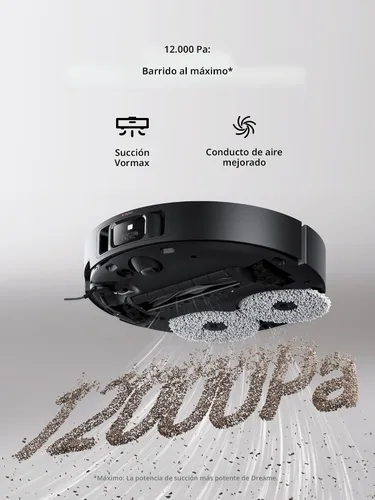 Miniatura 5 de DREAME X40 Ultra Aspiradora Robótica con Trapeador Removible y Elevable, Succión de 12,000Pa, Limpieza Extensiva con Cepillo Lateral, Trapeador