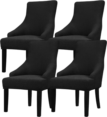 Miniatura 9 de Lellen Funda elástica de terciopelo para silla con respaldo de ala, funda protectora reutilizable para comedor, banquete, decoración del hogar, etc.