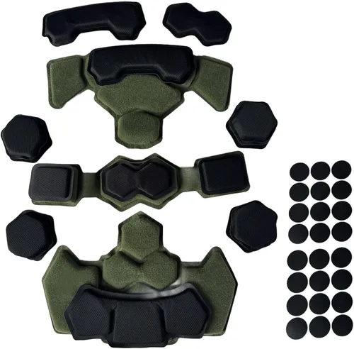 Miniatura 6 de Almohadillas tácticas para casco, universal Airsoft para exteriores, repuesto interno de espuma viscoelástica, kit de acolchado para casco