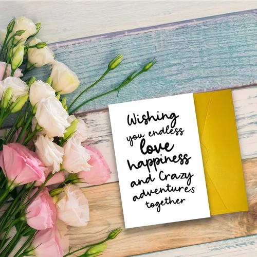 Miniatura 3 de UUEFKTN Divertidas tarjetas de compromiso de boda para amigos, tarjeta de felicitación para recién casados, tarjeta ecológica de felicitación