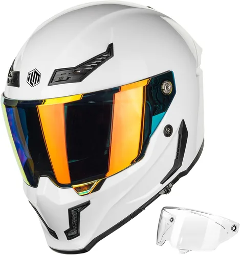 Miniatura 7 de ILM Cascos para Motocicleta para Adultos Hombres Mujeres Casco Integral DOT ECE con Visor Dual para Carreras en Calle con Pinlock Modelo MF509