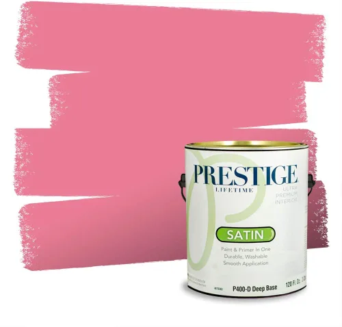 Miniatura 288 de Prestige Paints Pintura exterior e imprimación en uno, 1 galón, plano, coincidencia comparable de Valspar* Amber Rose*