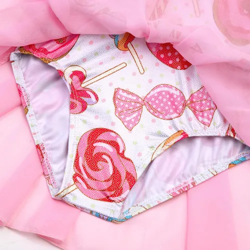 Miniatura 46 de EQSJIU Leotardo de baile de manga larga para niñas, vestido de ballet brillante con copo de nieve, tutú con falda tutú para niñas