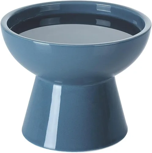 Miniatura 25 de LoeJan Juego de cuencos elevados de comida y agua para gatos, comedero de cerámica extra ancho y elevado, cuenco de alimentación a presión Verde