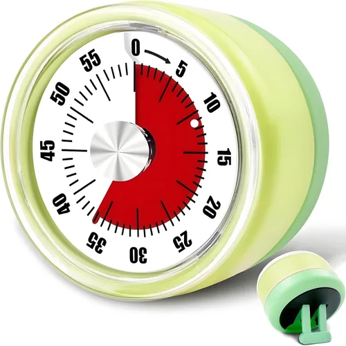 Miniatura 9 de Temporizadores de cocina para cocinar, temporizador visual de 0 a 60 minutos para niños, temporizador magnético de cocción manual con alarma fuerte