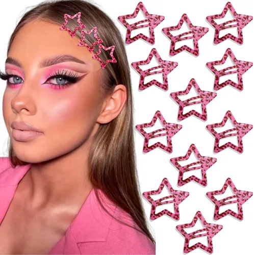 Miniatura 17 de NAISKA Pinzas para el cabello con diseño de estrella negra, antideslizantes, accesorios para niñas y mujeres (12 unidades)