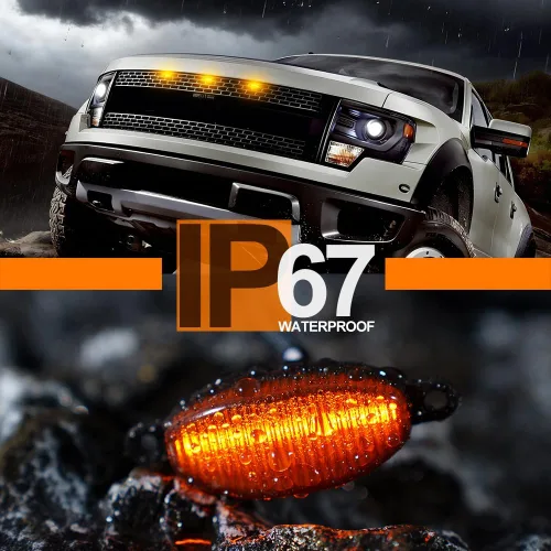 Miniatura 8 de Luces LED ámbar Raptor con lente ahumada para Ford F150 SVT Raptor Pick Up 2017-2019 Ford Raptor Pick Up 2017-2019 parrilla delantera conducción