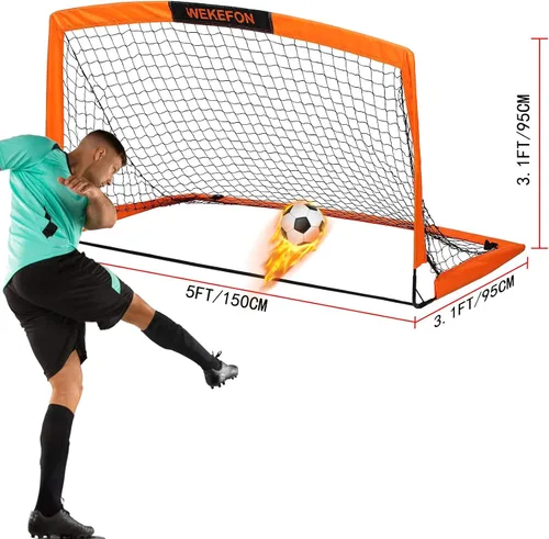 Miniatura 4 de Soccer Goal with Carry Bag, 10/9MM Strengthen Pole, Arched Design, Kids Soccer Goals for Backyard Set 5x 3.1/3.6x2.7/2.9x2.4ft Portable Pop Up