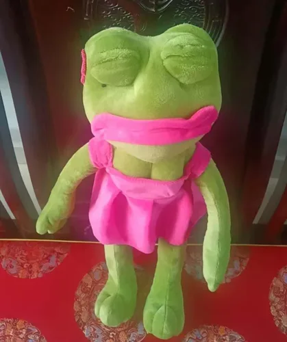 Miniatura 5 de Juguete de peluche de rana mágica y emotiva muñeca meme de rana, cristal de 17.7 pulgadas, ultra suave, lindo regalo para el hogar, juguete