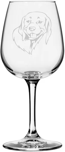 Miniatura 138 de Copa de vino de 12.75 onzas con diseño de perro grabado