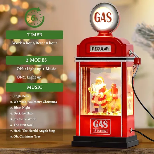 Miniatura 5 de Grandes Globos de Nieve de Navidad, Linternas de Navidad, 11.5" Globos de Nieve Eléctricos Iluminados con 8 Canciones, Temporizador de 6H, Doble