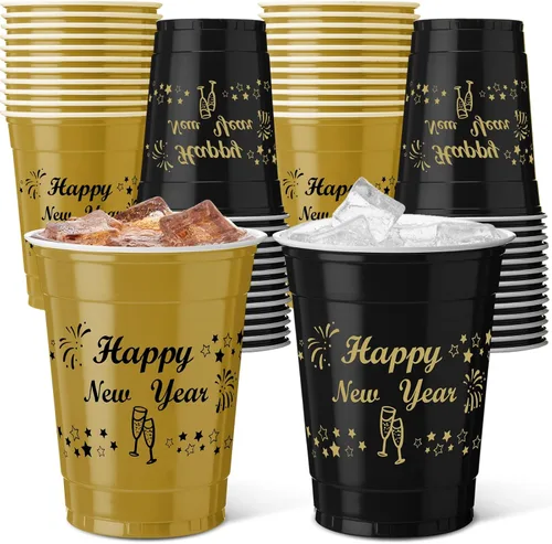 Miniatura 10 de Vesici 100 vasos de plástico desechables de 12 onzas para el día de San Patricio, tazas de tréboles verdes, suministros de fiesta del día de San