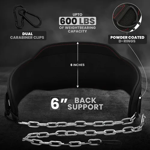 Miniatura 2 de RDX Cinturón de inmersión para levantamiento de pesas, cadena de acero ajustable de 36 pulgadas, cinturón de inmersión, entrenamiento de gimnasio