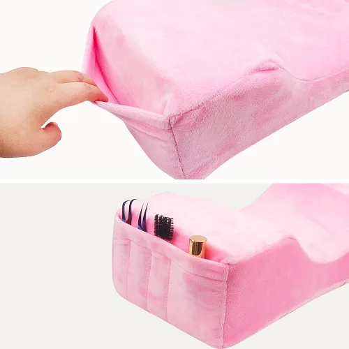 Miniatura 2 de Extensión de pestañas de terciopelo para salón de belleza, almohada de espuma viscoelástica para el cuello para extensiones de pestañas, injerto