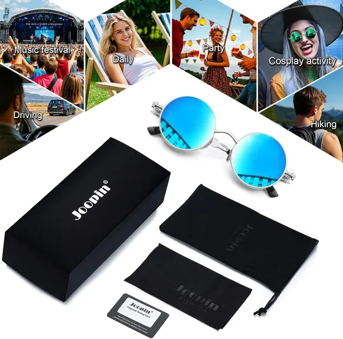 Miniatura 6 de Gafas de sol Joopin polarizadas, estilo Lennon, redondas, gafas de sol estilo hippy redondas para mujer y hombre