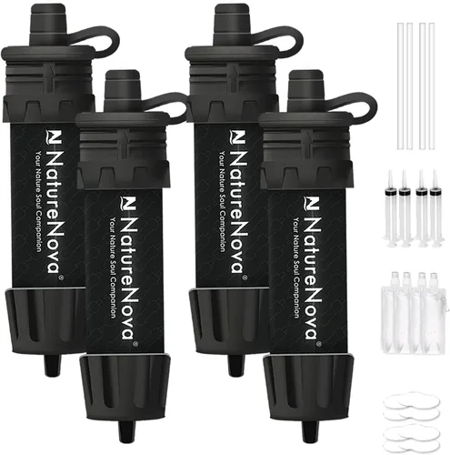 Miniatura 10 de Mini Filtro de Agua NatureNova Sistema Portátil de Filtración de Agua de Emergencia para Senderismo, Camping, Popote, Equipo de Supervivencia