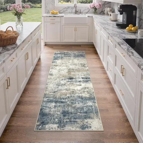 Miniatura 120 de GENIMO Alfombra antideslizante de 2 x 6 pies, lavable para pasillos de cocina, alfombras de cocina modernas abstractas, alfombra ligera de pelo bajo