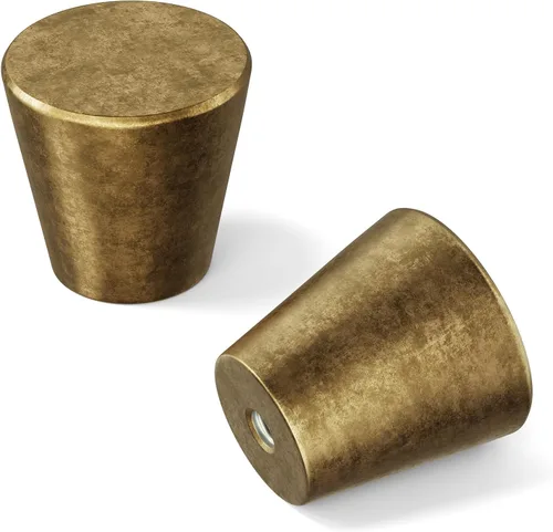 homdiy Paquete de 5 pomos de latón antiguo para gabinetes, pomos para cajones, tiradores de cajones pequeños vintage, accesorios redondos para