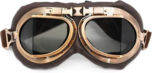Gafas de motocicleta estilo vintage de piloto aviador para motocross, cruiser, scooter, anti UV, antiarañazos, a prueba de polvo para ciclismo,