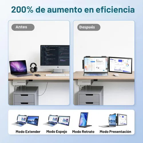 Miniatura 3 de Extensor de pantalla para laptop, 14 pulgadas FHD 1080P IPS Extensor de monitor para portátil con puerto USB C/HDMI, pantalla Plug and Play Monitor