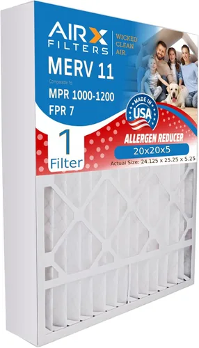 Miniatura 5 de AIRX FILTERS WICKED CLEAN AIR. Filtro de aire 20x25x5 MERV 11 Compatible con Goodman/Amana M8-1056 Filtro de horno 1 filtro individual