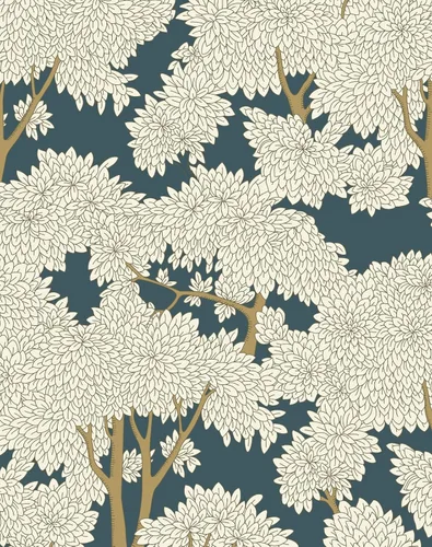 Mural de baño impermeable para pegar y despegar y pegar en el bosque de la selva de árbol, azul pavo real, 17.7 pulgadas x 6.6 pies
