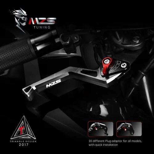 Miniatura 2 de MZS Palancas de freno y embrague de motocicleta negras cortas ajustables CNC compatibles con EX650 ER-6F ER-6N 2009-2016 / KLE650 KLE 650 2009-2014