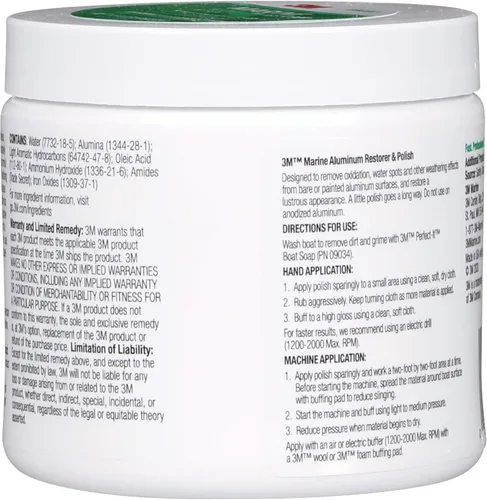 Miniatura 8 de 3M Restaurador y Pulidor de Aluminio Marino, 09020, 18 oz, para Detallado Marino, Elimina la Oxidación Severa y el Deslustre, 1 Tubo