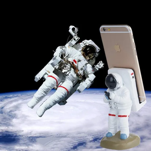 Miniatura 9 de Bonito soporte de escritorio divertido para teléfono celular, Papá Noel o astronauta astronauta, universal para iPhone y otros teléfonos