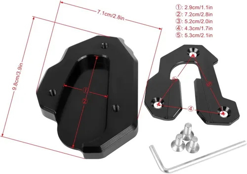 Miniatura 4 de Worldmotop - Almohadilla de repuesto para soporte lateral de motocicleta HONDA Goldwing 1800 GL 1800 F6B GL1800 2020 2021 2022 (negro 2)