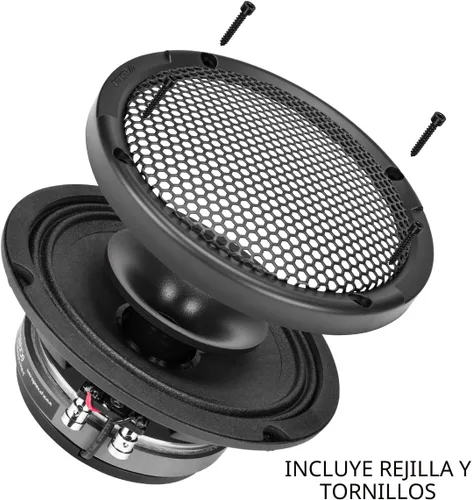 Miniatura 5 de PRV AUDIO Altavoz coaxial poco profundo de audio para automóvil de 6.5", 2X altavoces delgados 6CX380-4 con driver de tweeter incorporado y rejilla