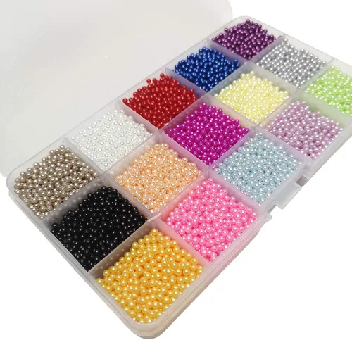 Chenkou Craft 12000 cuentas redondas de 0.110 in surtidas, 15 colores, sin agujero, para álbumes de recortes, manualidades, decoración de cuentas +