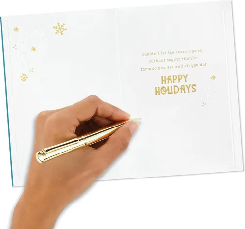 Miniatura 6 de Hallmark - Tarjeta de agradecimiento navideña (Grateful For You) para profesores, compañeros de trabajo, trabajadores esenciales