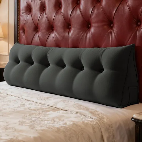 Miniatura 61 de WOWMAX Almohada de Cuña para Cabecero de Dormitorio Cabecero de Dormitorio Twin XL Almohada de Refuerzo para Cama con Funda Removible, 85% Lino 15%