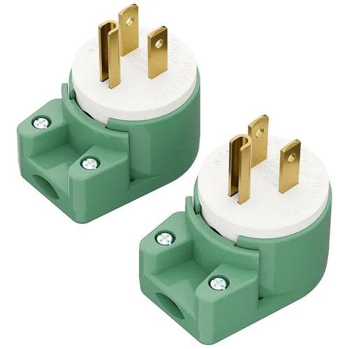 Miniatura 17 de Nema 5-15P Enchufe de ángulo recto de 90 grados, enchufe Plugrand 15A 125V en ángulo, enchufes de CA de 3 clavijas DIY de 3 clavijas, enchufes de CA