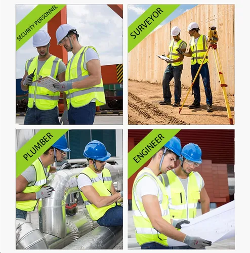 Miniatura 7 de BeautyWill Chaleco de seguridad con logotipo personalizado, Hi Vis Clase 2, chaleco reflectante de construcción unisex con 5 bolsillos