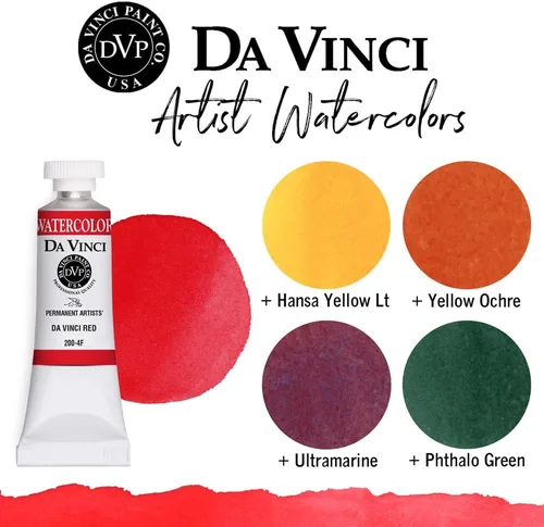 Miniatura 134 de DA VINCI PAINTS Pintura Acuarela Profesional para Artistas, Alizarin Crimson (Quinacridone), 37ml Índigo