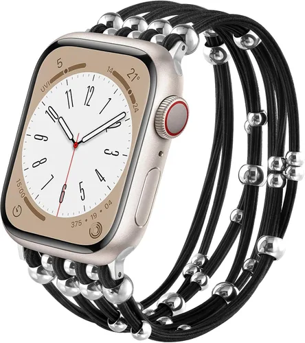 Miniatura 15 de VISOOM Pulsera de cuentas compatible con Apple Watch Band 40mm/38mm/41mm/42mm Series 11 10 9 8 7 Se(3 2 1) Series 6/5/4 Correa de reloj de moda