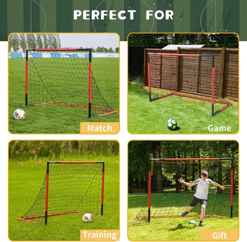Miniatura 6 de KAIHAOWIN Portería de fútbol 3'x2.5' 6'x4' 8'x6' 10'x6.6' - Portería con marco de acero para todo clima, red de fútbol de montaje rápido - Porterías