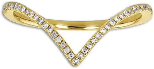 Miniatura 10 de Anillo de boda de diamante para mujer, anillo de boda de diamante en forma de V con acabado de oro de 14 quilates, anillo de diamante apilable