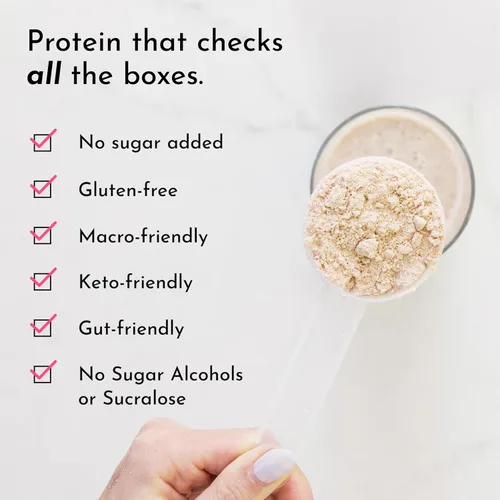 Miniatura 2 de JUST INGREDIENTS Polvo de proteína de vainilla francesa – Bolsa de 30 porciones – Mezcla de suero de leche alimentada con pasto y proteína vegetal