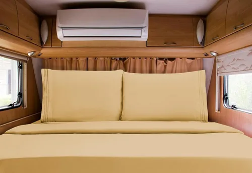 Miniatura 80 de Mocassi Juego de sábanas de lujo de 4 piezas, calidad prémium de hotel de 1800 hilos, ajuste fácil, sábanas y fundas de almohada resistentes a