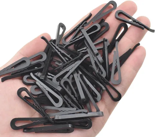 Miniatura 6 de HAHIYO 1.5in/38mm 200Pcs Clips de plástico negro en forma de U estilo cocodrilo - Pinzas de tela para costura, doblado, fijación de tela a tablero