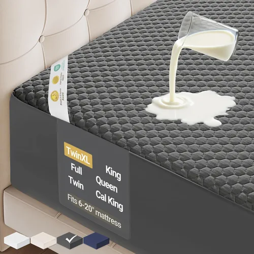 Miniatura 32 de OhGeni - Protector de colchón 100% impermeable tamaño Queen, almohadilla suave para colchón, resistente al pelo de mascotas y a la enuresis 1- Blanco